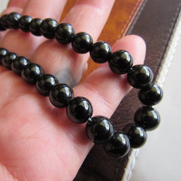Antique Black Onyx Choker Necklace